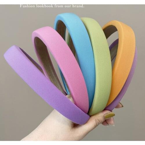 Candy colors Hair Hoop Solid color Headband Women sponge Hair Band ladies Face wash and makeup Hair Accessories FG117