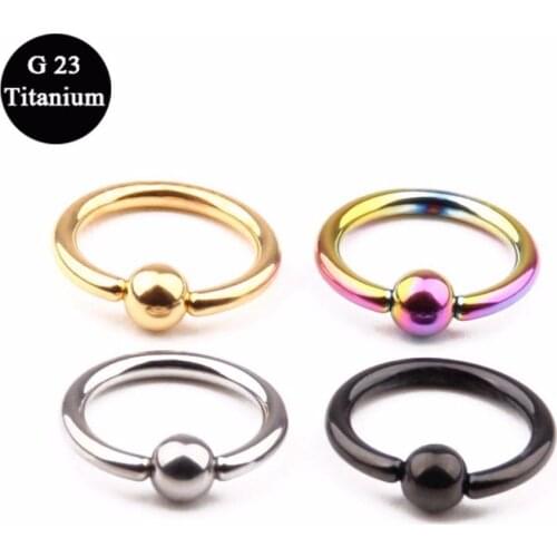 100% Titanium Mix Color Septum Septril Piercing 1.2*8mm Lobe Rings Hoop Nostril-to-Ear Piercing Steel Body Jewelry