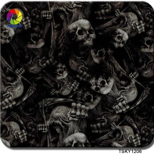 TSKY1206 Skulls Width 1m 10SQM Water Transfer Printing Film Hydro Printing Films