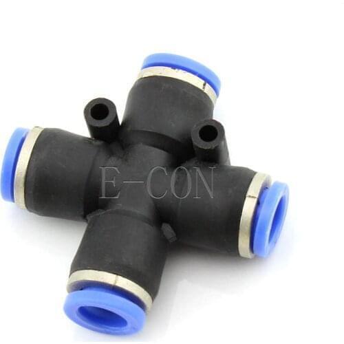 2PCS PZA8 Pneumatic Air 4 Way Quick Fittings Connector 8mm equal Cross Tube Hose