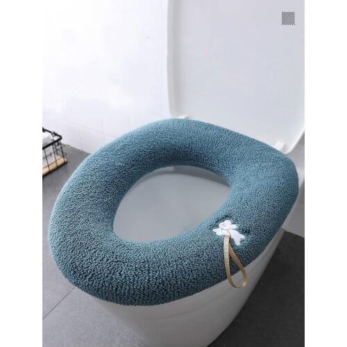 Toilet cushion large household winter thickened toilet cushion toilet cover gasket net red plush universal toilet cushion