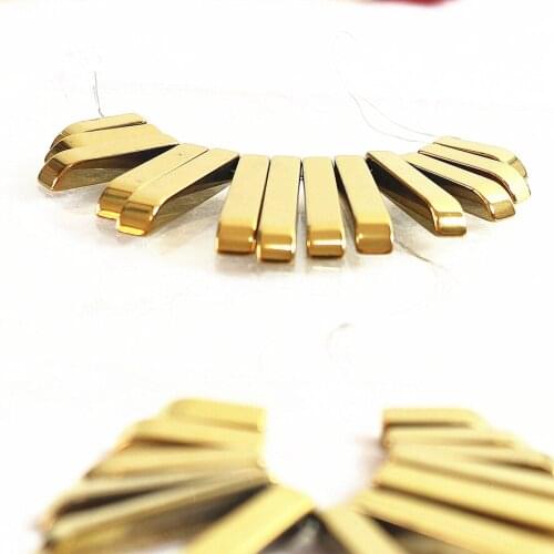 Gold-color Hematite Pendant Stone Hot Sell Fashion Diy Necklace 10-29x4mm Long Rectangle Beads Loose Beads 15 Inches B203