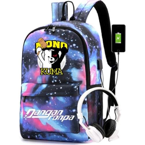 Danganronpa School Backpack School Bags for Teenage Girls Boys Laptop Backpack Casual Travel Rucksack