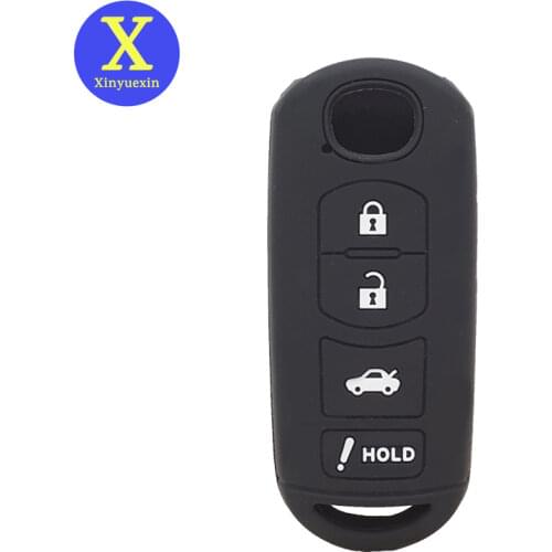 Xinyuexin Silicone Car Key Cover FOB Case For Mazda 3 5 6 8 CX5 CX7 CX9 M6 GT 2016 2017 Remote Key Cover Car-styling 4 Buttons