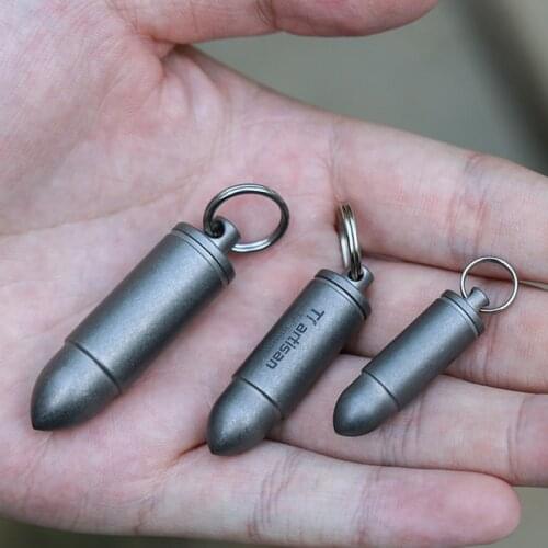 Titanium Pill Bottle Tablet Waterproof Pill Box Storage Case Portable Travel Container Pill Medicine Box for Outdoor Survival