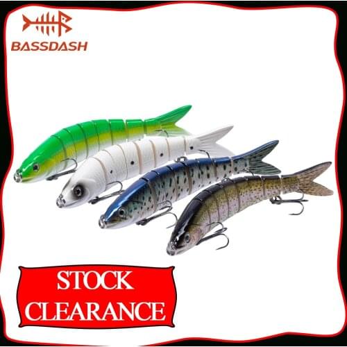 Stock Clearance Swimbaits Segmented Minnow Herring Bait Hard Lure for Bass Salmon Walleye Muskie Fishing, 12.7cm/23g, 4-Pack