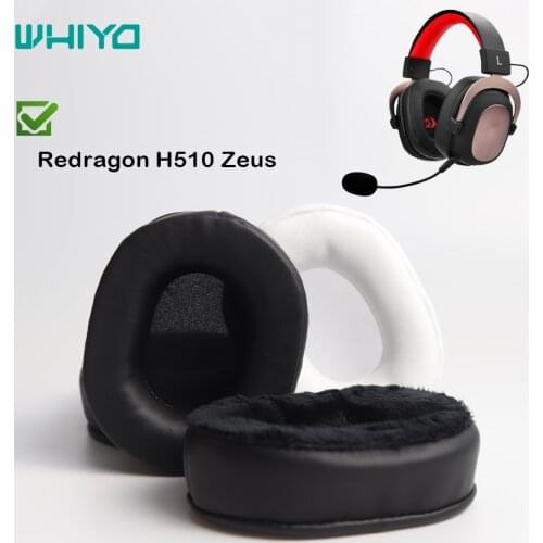Whiyo Replacement Velvet Ear Pads for Redragon H510 H 510 H-510 Zeus Headset Parts Earmuff Cover Cushion Pillow