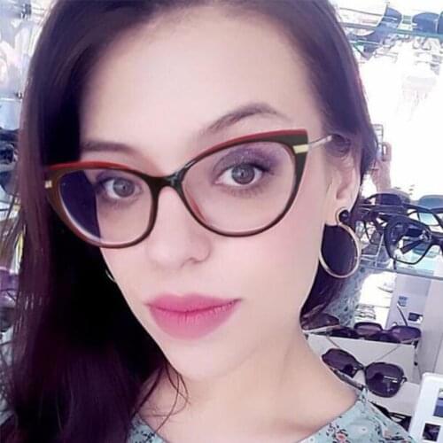 WomenS Eyeglasses With Frame Trending Products 2021 Blue Anti Light Glasses Tr90 Lunette Vintage Clear Eyeglasses Red Black