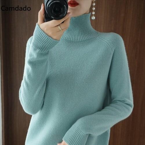 Woman Winter Sweaters Turtleneck Cashmere Sweater Women Cashmere Jumpers Knit Female Long Sleeve Thick Loose Pullover 2021