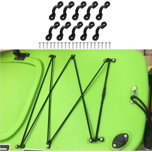 10x Marine Polyethylene Sheet Eye Lacing Strap Saddle Clip Black Durable
