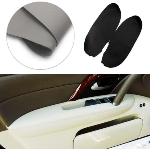 Car Microfiber Leather 2pcs Front Door Armrest Panel Cover Sticker Trim For Acura RL 2005 2006 2007 2008 2009 2010 2011 2012