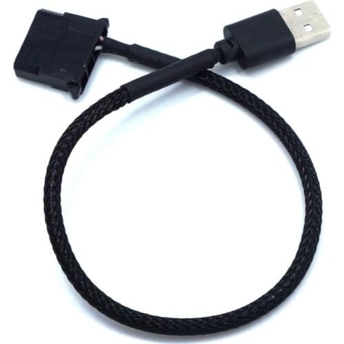 4Pin Fan To USB Adapter Cables 4Pin Computer PC Fan Power Cable Connector Adapter PVC Connect Black