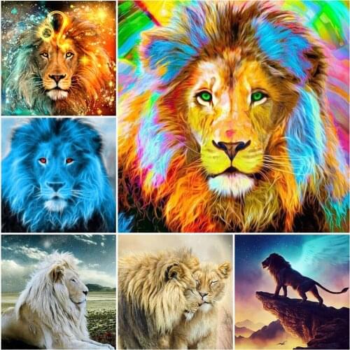 5D DIY Diamond Painting Full Square Lion King Series Cross Stitch Diamond Embroidery Animal Mosaic Picture of Rhinestones Decor