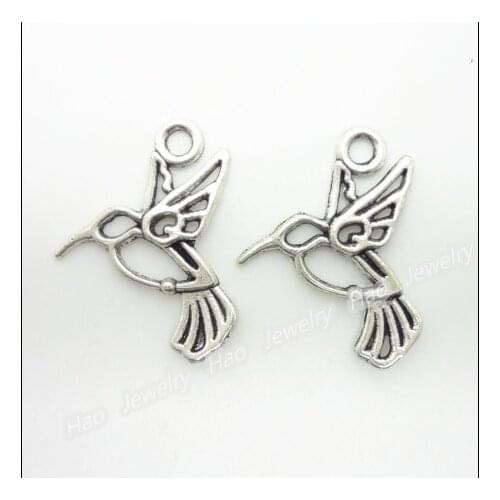 90 pcs Vintage Charms Hummingbird Pendant Antique silver Fit Bracelets Necklace DIY Metal Jewelry Making