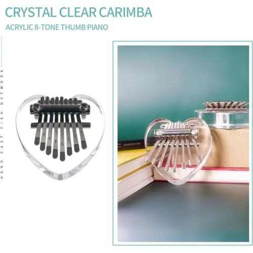 African Sanza Mbira Crystal Clear 8 Keys Kalimba Acrylic Thumb Piano with Scale Quality Musical Instrumentos Musicales