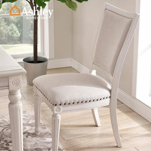 American wood eat desk and chair of household light luxury soft package cloth art long stool chair contracted book chair