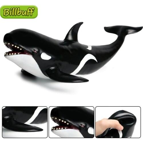Big Simulation Ocean Animal Soft Glue Killer Whale Action Model Collection Miniature Cognition Educational Toy for children Gift