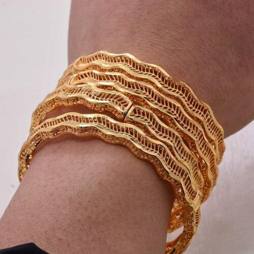 4Pieces Bracelet For Women Dubai Bangles Ethiopian African Jewelry Arab Middle East Cuff Bangles