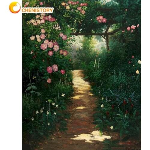 CHENISTORY Mountain Road Landscape Painting By Numbers Hand Painted DIY Oil Picture 60x75cm Frame On Canvas Home Decorations