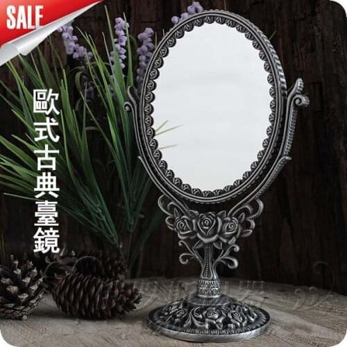 Cynthias retro-high-end European-style large-scale mirror double-sided Princess cute desktop revolving cosmetic dressing mirror