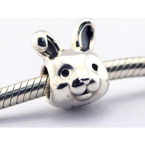 DIY fits for Pandora Charms Bracelets 100% 925 Sterlin-Silver-Jewelry Remarkable Rabbit Beads Free Shipping