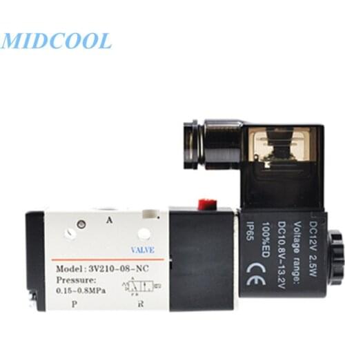Solenoid Valve 3V200 Series 3V210 3V220 220V 110V 24V 12V 3 Port 2 Position Terminal/Grommet Type Single / Double solenoid