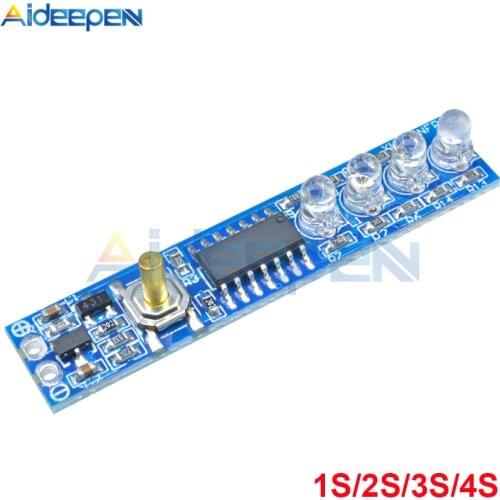 1S/2S/3S/4S Lithium Battery Capacity Indicator LED Display Board Power Level Indicator For 1/2/3/4pcs 18650 Lithium Battery DIY