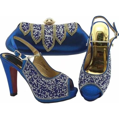 Gold shoes and bags to match italian shoes with matching bags 12CM african shoes and bags matching set pumps women shoes FGT002