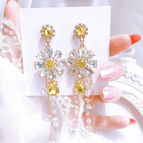 Korean Elegant Dangle Drop Earrings Fine Jewelry Accessories For Women Students Party Pendientes Jewelry Daily Jewelry
