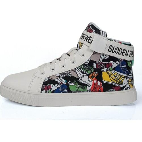 Mens Casual Shoes Outdoor Jogging Shoes Men Graffiti Canvas Sneakers Thick Bottom Walking Shoes Men Vulcanize Shoes Light