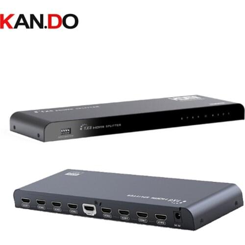 LKV318EDID-V2.0 1X8 HD HDMI Splitter EDID 4KX2K@60Hz HDMI splitter distributes 1 HDMI source to 8 HDMI displays simultaneously