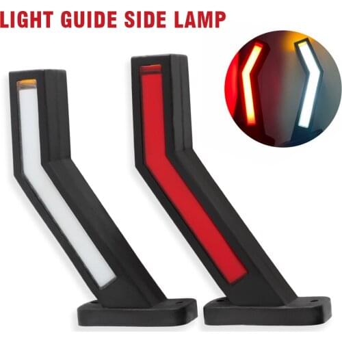 Mayitr 2pcs LED Stem Side Indicator Light Universal 12/24V Waterproof Truck Trailer Signal Light For Cars/Trucks/Trailers