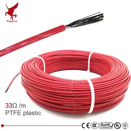 Multipurpose 12k 33ohm PTFE carbon fiber heating cable 5V-220V floor heating high quality infrared heating wire warm floor