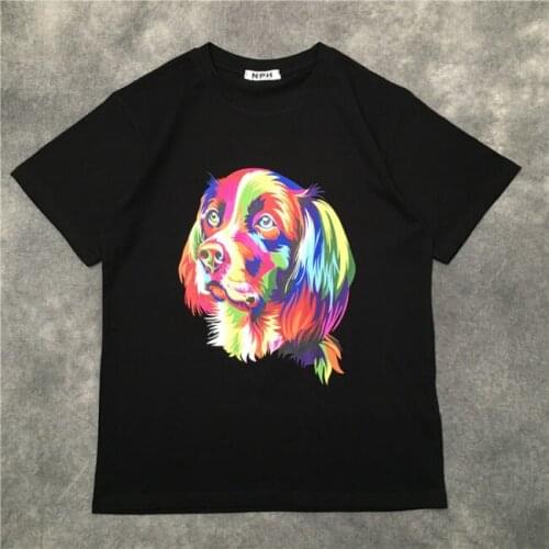 Punk 2020 New High Novelty Men Fashion T Shirts Color Print T-Shirt Hip Hop Skateboard Street Cotton T-Shirts Tee Dog #N255