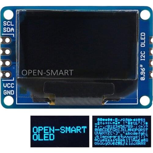 OPEN-SMART 0.96 inch I2C Interface Blue Color OLED Display Breakout Module 128*64 for Arduino UNO R3 / Mega2560 / Leonardo