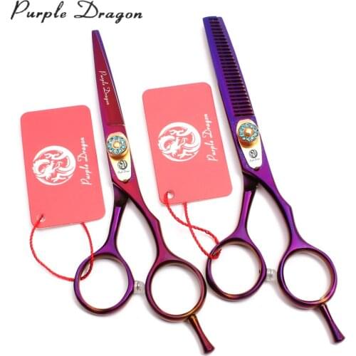 6" JP Stainless Purple Color Hairdressing Scissors Straight Shears Thinning Scissors Salon Hair Scissors Professional Slon Z1020