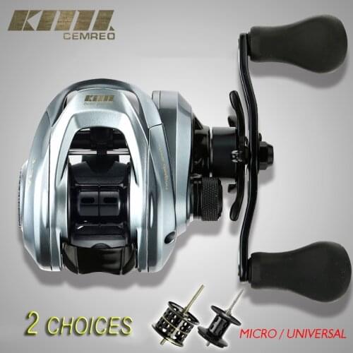 CEMREO Baitcasting Fishing Dual Brake Reel Gray Red 8kg Max Drag 7.2:1 High Speed 11+1 Ball Bearing Bait Casting Fishing Reel