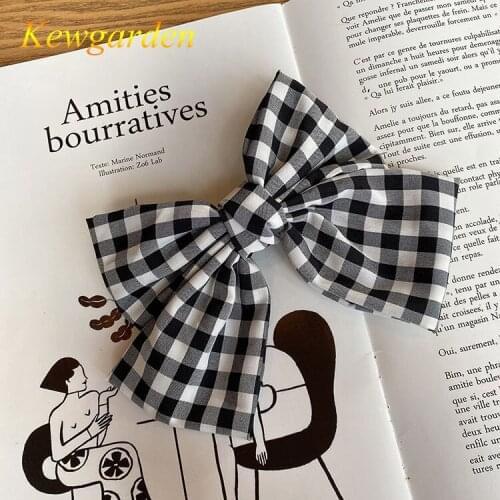 Kewgarden Childrens bow hairpin spring clip girl hair accessories baby girl bows 4pcs