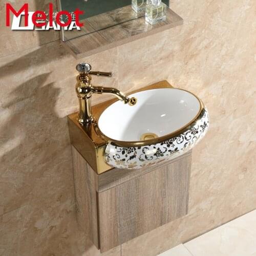 European-Style Bathroom Cabinet Combination Multi-Layer Solid Wood Washbasin Cabinet Small Apartment Wall-Mounted Washstand