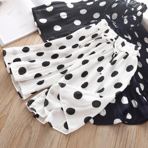 Girls Pants Kids Legging Trousers Child Summer Pants For Girl Casual Chiffon Pleated Wide Leg Loose Baby Clothes Thin