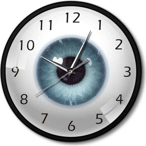 Morden Design All Seeing Human Body Anatomy Wall Clock The Eye Eyeball Pupil Core Sight Metal Frame Watch Novelty Saat
