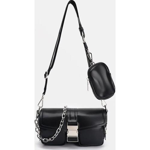 Bags for Women 2021 New Fashion Leather High-end Small Square Bag Ladies One-shoulder Messenger Double-pocket Motorcycle Bag Gg