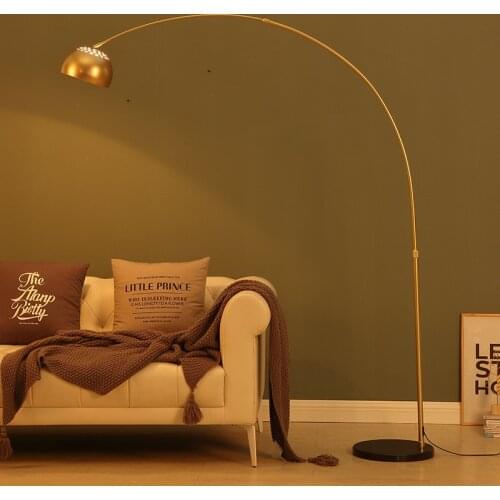 LED fishing lamp copper fishing floor lamp Nordic minimalist design living room lamp
