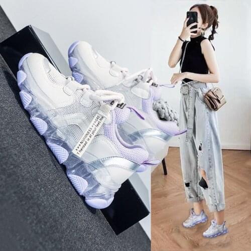 Daddy Shoes Womens Summer 2021 New Mesh Breathable Thin Section Wild Sports Shoes Explosive Ins Tide