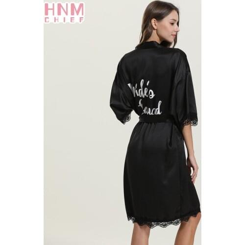 Womens Satin Lace Robe Casual Daily Comfortable Simple Long Sleeve Bathrobe Solid Color Evening Dress Bride Bridesmaids Robes