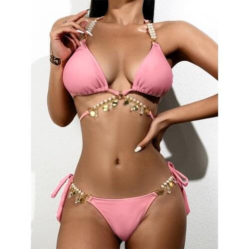 Women Jewel Bikini Set Stones Swimwear Sexy Bathing Suit Ornaments Swimsuit Push up Straps Swimsuits biquinis feminino 2021 Sale