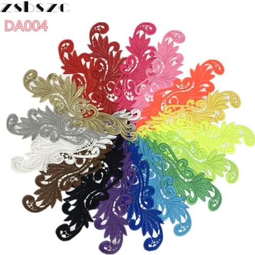 Zsbszc 5 pairs fluorescent color lace Applique patch Tango Latin dance ballet costumes Dress Decor Sewing Crafts DA004