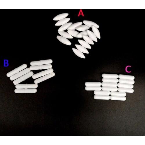 1/ 2/3Pcs Magnetic Stir Bar Type(A) Type(B) Type(C) A25/30/35/40 B20/25/28/30 C12/15/20/25 PTFE Rotor Magnet Magnetic Stirrer