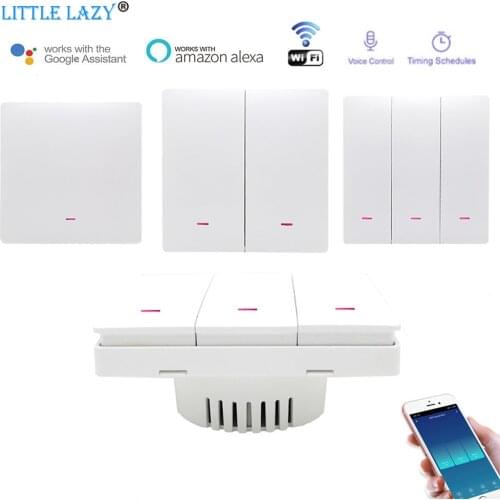 1/2/3gang Smart WiFi Light Switch Push Button Tuya APP Remote Control Smart Home Automation Works With Alexa Google Assistant