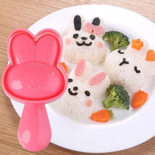 1Set Cartoon Sushi Nori Mold DIY Cute Rabbit Shape Rice Mould Kitchen Bento Maker Tools
